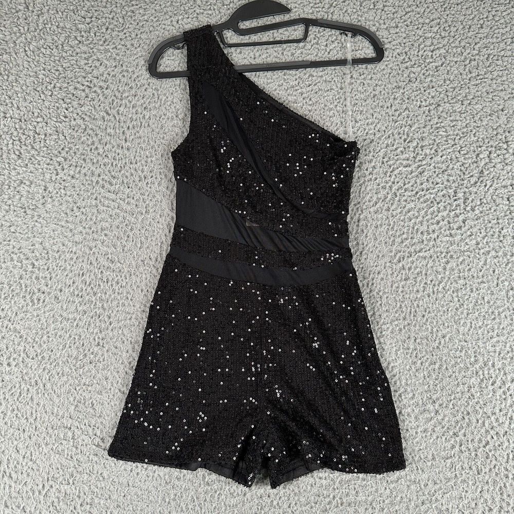 Fashion Nova Party‎ Seeker Sequence Romper Womens Small Black New
